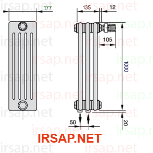 Радиатор IRSAP Tesi 51000/3 T52 CL 01